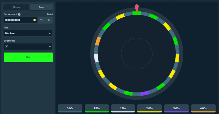 Bitcoin Wheel game at Stake.com