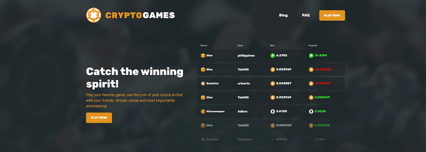 Crypto.Games Homepage