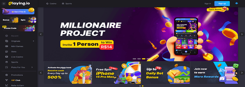 Playing.io Homepage