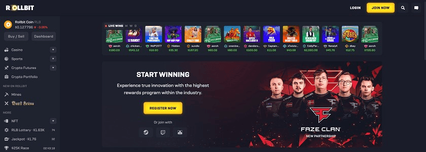 Rollbit Homepage