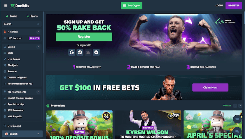 Duelbits Homepage 04-2025